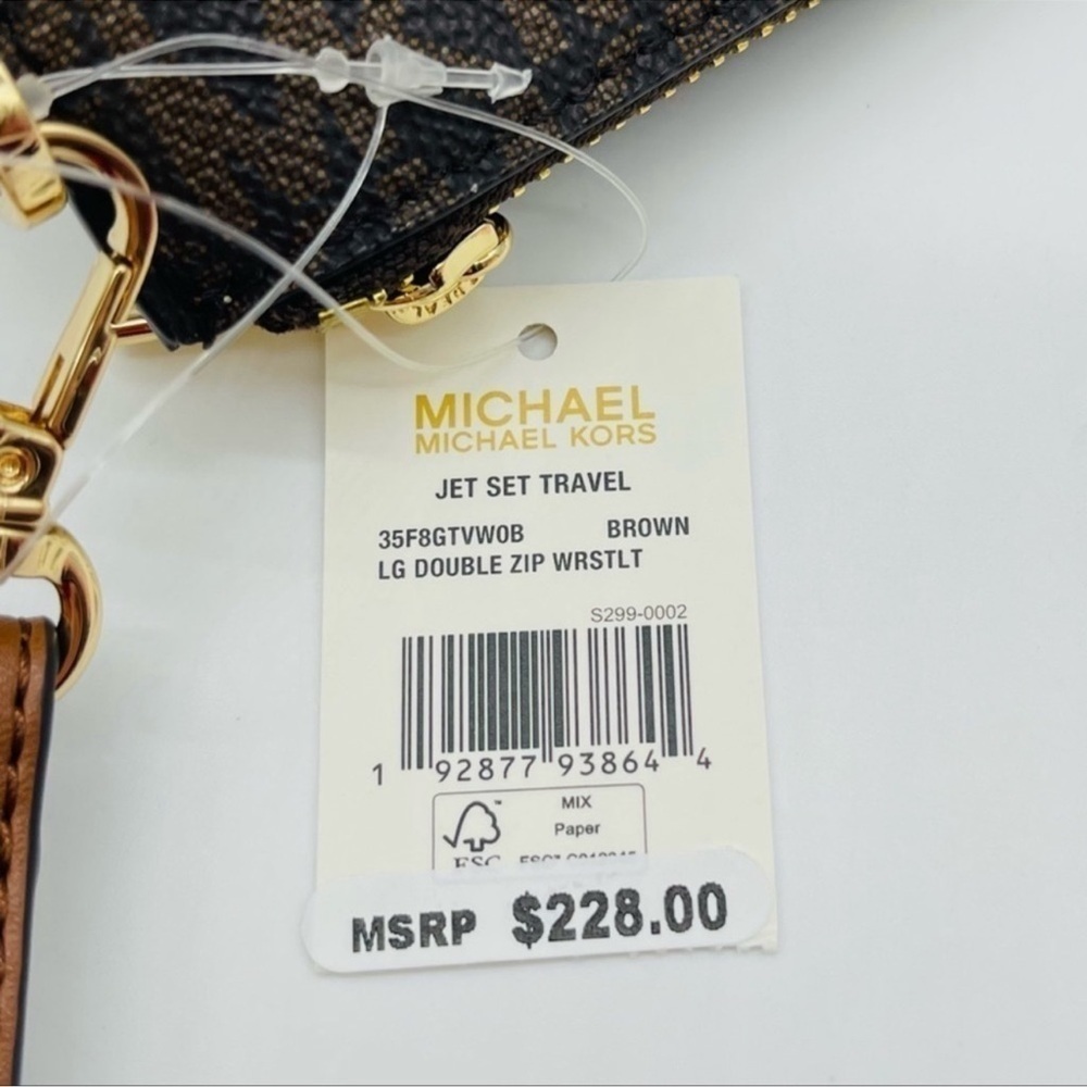 Michael Kors Large Double Zip Wallet Wristlet Brown - Picture 11 of 11